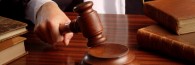 judge hand with gavel